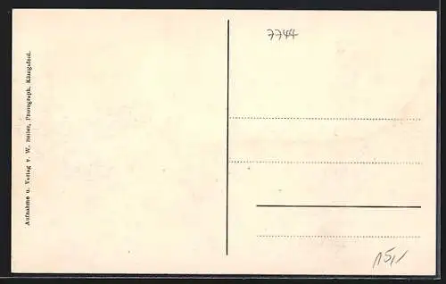 AK Königsfeld / Schwarzwald, Ruine Weiberzahn mit Ortsansicht