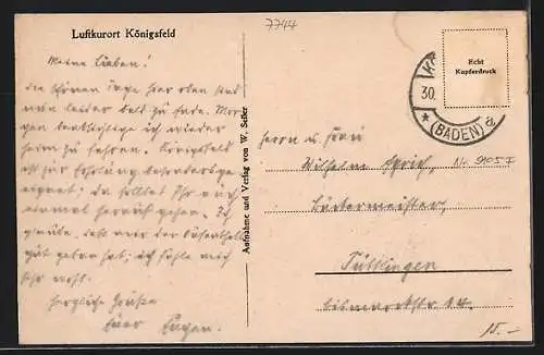 AK Königsfeld / Schwarzwald, Strasse in den Ort