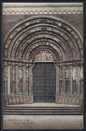 AK Freiberg / Sachsen, Goldene Pforte am Dom