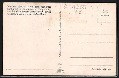 AK Oderberg / Mark, Oberkietz mit dem ältesten Haus