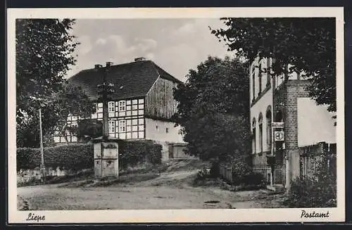 AK Liepe / Finow, Ansicht vom Postamt mit Haus
