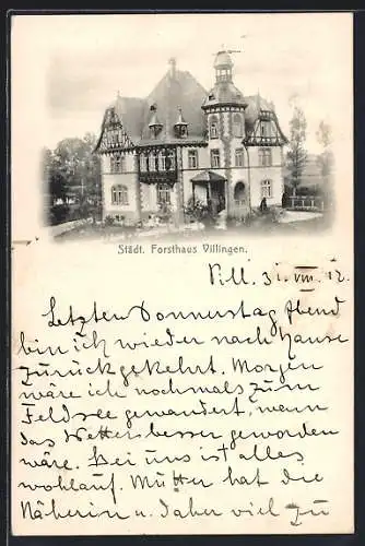 AK Villingen / Baden, Städtisches Forsthaus