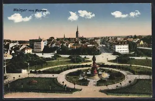 AK Weimar / Thüringen, Blick vom Museum auf den Ort