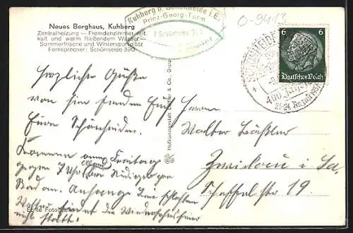 AK Schönheide / Erzg., Berghaus Kuhberg