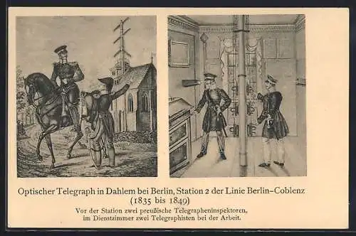 AK Berlin-Dahlem, Optischer Telegraph, Station 2 der Linie Berlin-Coblenz