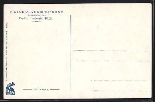 AK Berlin, Kunstuhr im Hof der Victoria-Versicherung, Lindenstrasse 20-21