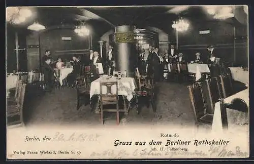 AK Berlin, Restaurant Berliner Rathskeller, Inh. H. Falkenberg, im Roten Rathaus