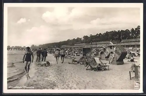AK Berlin-Wannsee, Blick ins Strandbad