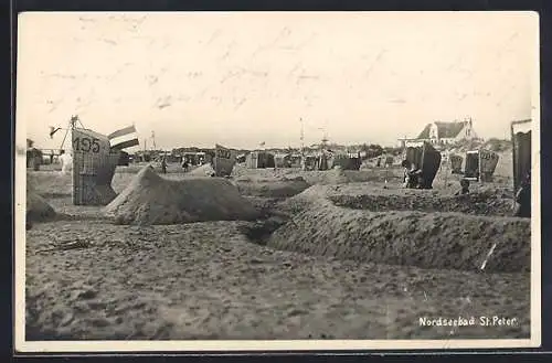 AK St. Peter / Nordsee, Nordseebad, Strandpartie