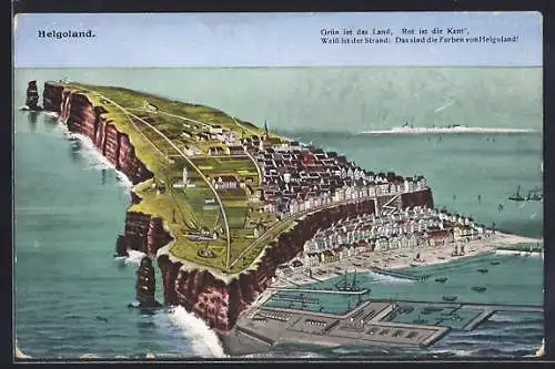 Künstler-AK Helgoland, Totalansicht