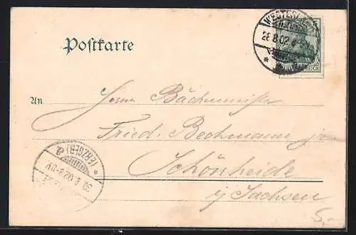 AK Westerland, Strand von der See aus