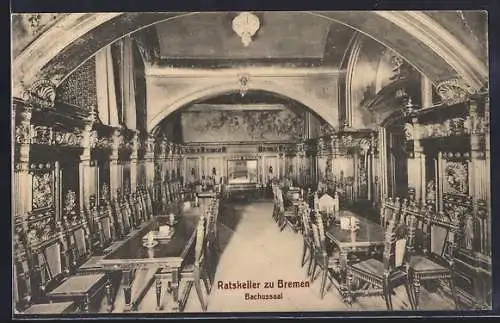 AK Bremen, Gasthaus Ratskeller, Kaiserzimmer, Innenansicht
