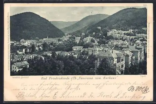 AK Bad Friedrichroda i. Th., Panorama vom Kurhaus