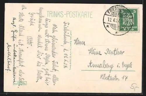 AK Friedrichroda i. Thür., Teilansicht mit Blick nach dem Gottlob