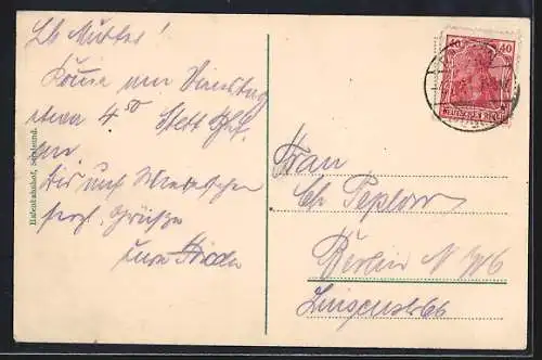 AK Stralsund, Trajektschiff auf dem Weg nach Rügen