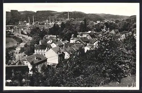 AK Mettlach a. d. Saar, Ortsansicht aus der Vogelschau
