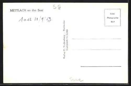 AK Mettlach a. d. Saar, Ortsansicht aus der Vogelschau