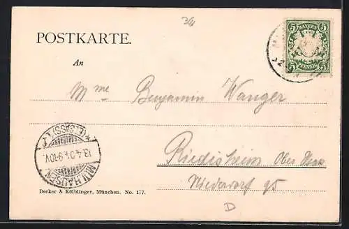 AK München, Innere Prinzregentenstrasse mit Nationalmuseum