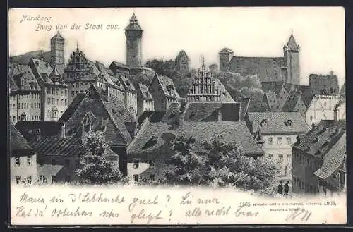 AK Nürnberg, Burg von der Stadt aus
