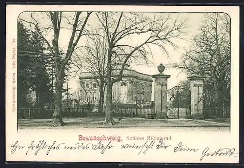 AK Braunschweig, Blick auf das Portal des Schloss Alt-Richmond