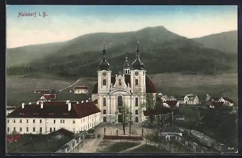 AK Haindorf / Hejnice, Anlagen vor der Klosterkirche