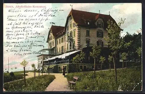 AK Zürich, Zürichberg, alkoholfreies Volks- und Kurhaus