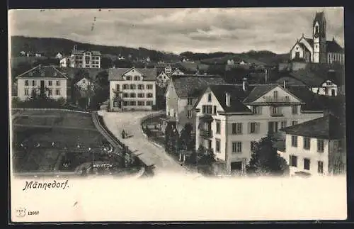 AK Männedorf, Teilansicht mit der Kirche