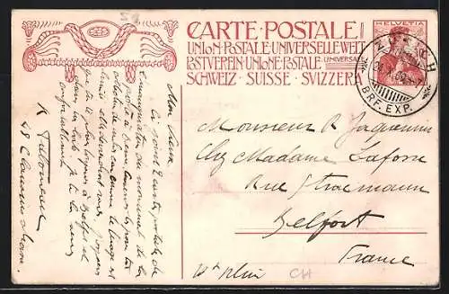 AK Inauguration du Monument com Memoratif de la Fondation l`union Postale Universelle 1909 Schweiz