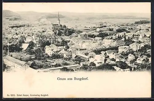 AK Burgdorf, Panoramablick vom Berg