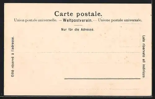 AK Glarus, Rathausplatz mit Post und Schild