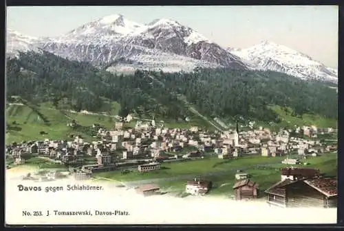 AK Davos, Ortsansicht gegen Schiahörner