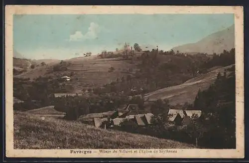 AK Faverges, Village du Villaret et l`Eglise de Seythenex