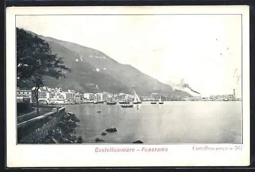 AK Castellammare, Panorama mit Booten vor der Küste