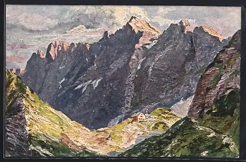 AK Lamsenjochhütte, Berghütte im umliegenden Gebirge