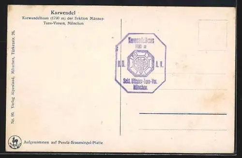 AK Karwendel-Haus, Berghütte der Sektion Männer-Turn-Verein München