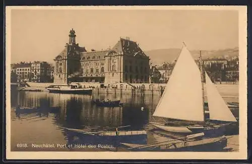 AK Neuchatel, Port et Hotel des Postes
