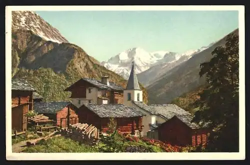 AK La Sage, Pigne d`Arolla, Teilansicht mit Kirche