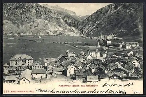 AK Andermatt, Teilansicht gegen das Urnerloch