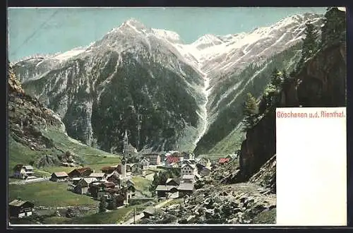 AK Göschenen, Ortspartie im Gebirge