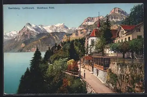 AK Seelisberg, Waldhaus Rütli, Strassenszene