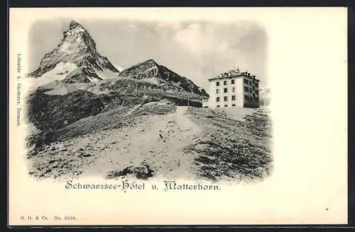 AK Zermatt, Schwarzsee-Hotel mit Matterhorn
