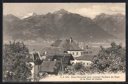 AK Saint-Gingolph /Lac Léman, Rochers de Naye et la Dent de Jaman