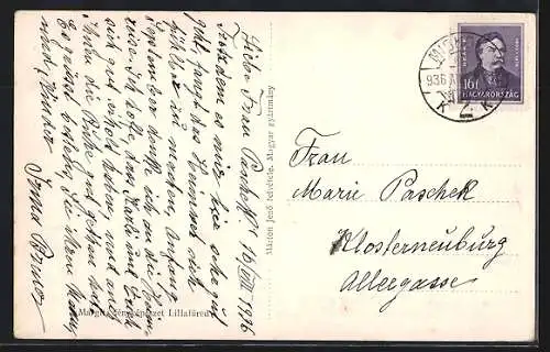 AK Miskolc, Erzsebet-ter a Kossuth-szoborral