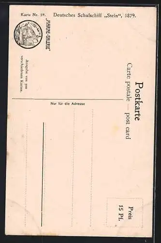 Künstler-AK Chr. Rave: Deutsches Schulschiff Stein aus dem Jahr 1879