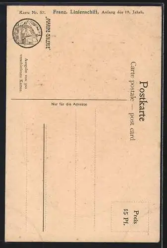 Künstler-AK Chr. Rave: Französisches Linienschiff aus dem 19. Jahrhundert