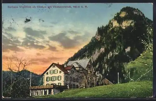 AK Vitznau, Kurhaus Wissifluh mit Vitznauerstock