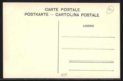 AK Bern, Neues Postgebäude mit Strassenpartie