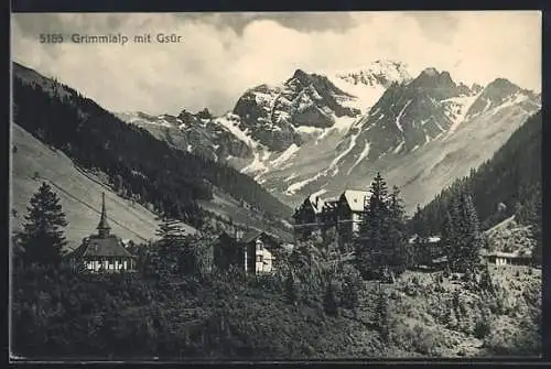 AK Grimmialp, Ortspartie mit Gsür