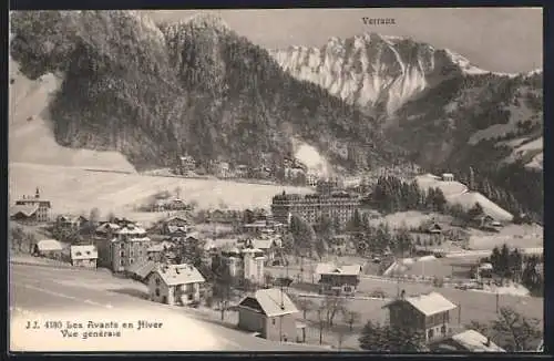 AK Les Avants, Vue générale et Verraux en Hiver