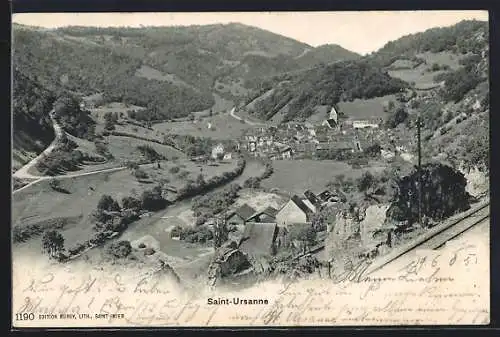 AK Saint-Ursanne, Teilansicht mit Strassenpartie